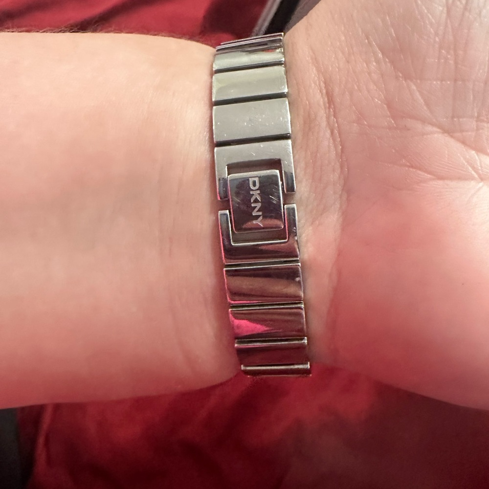 DKNY Silver Crystal Bracelet Watch with Mother-of-Pearl Dial - Picture 4 of 6
